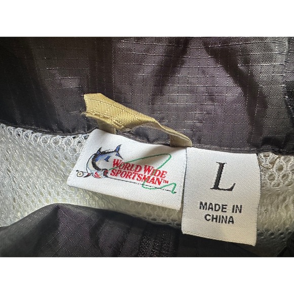 World Wide Sportsman Men's Large Green Ripstop Hooded Rain Jacket Windbreaker L - Picture 6 of 10